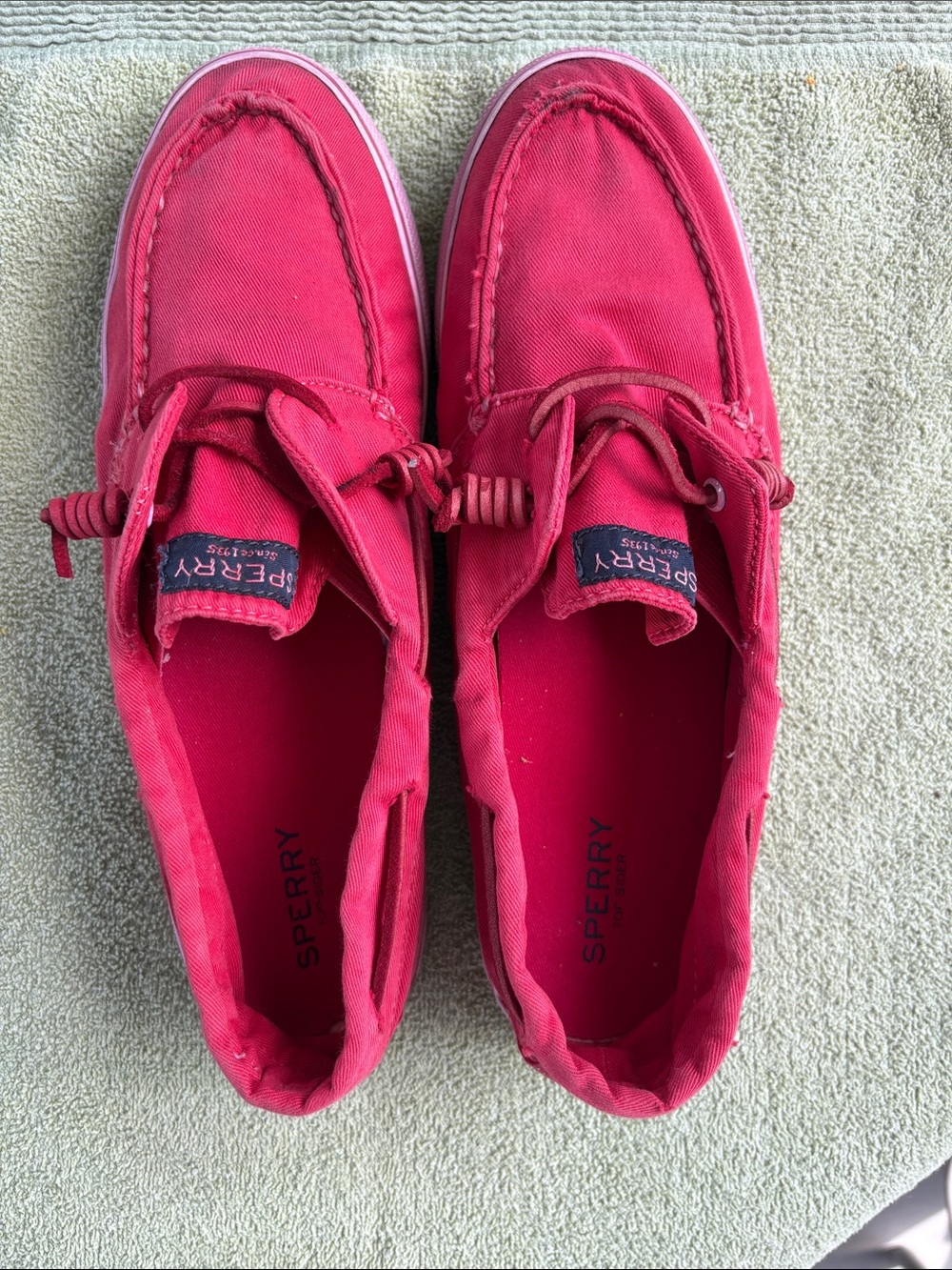 Sperry Women's Hot Red Canvas Boat Shoes